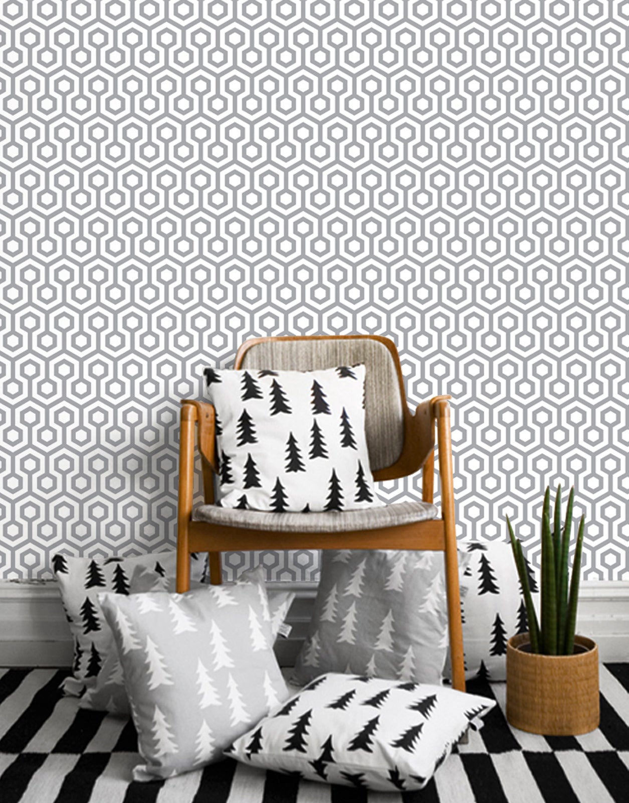 Honeycomb Grey Wallpaper