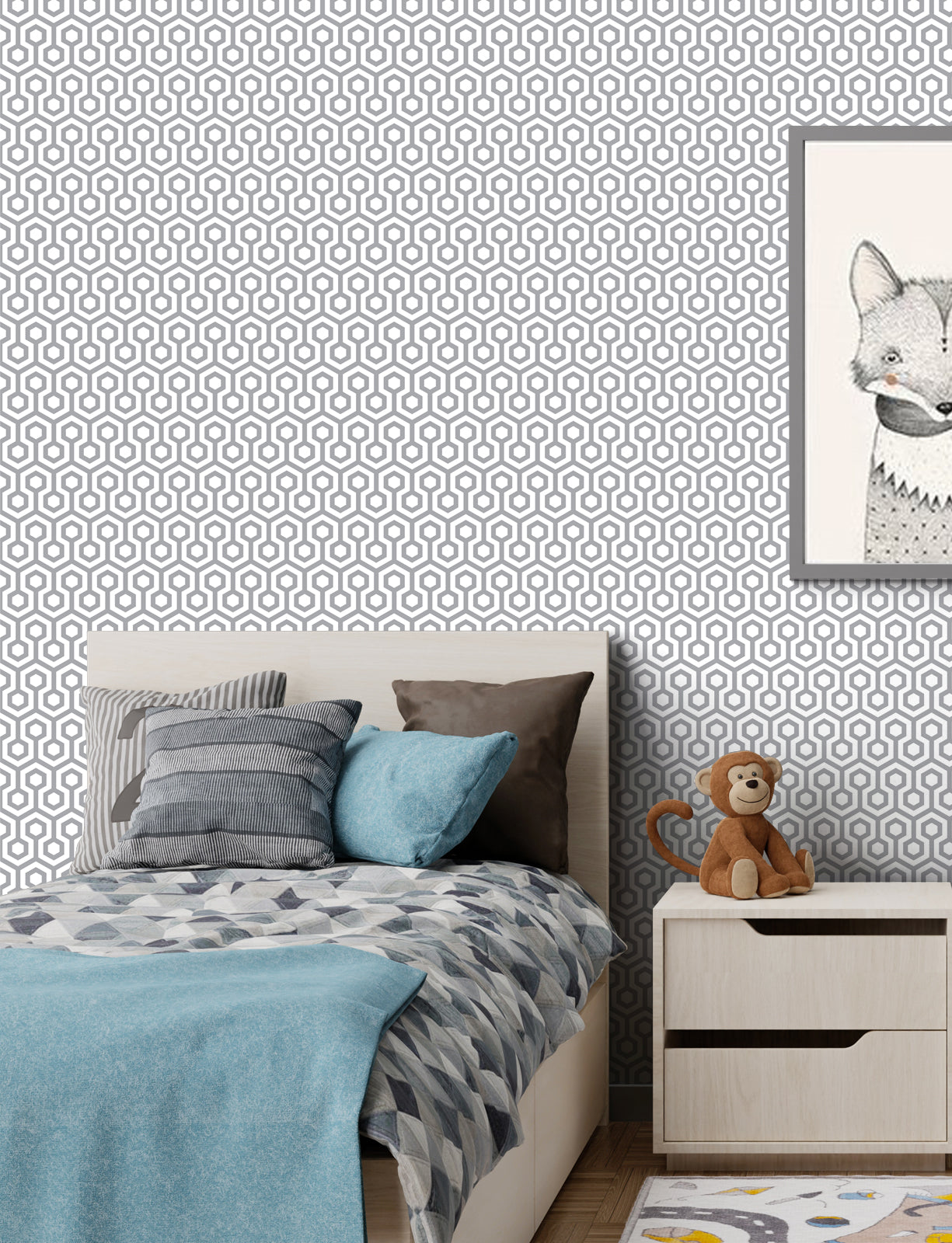 Honeycomb Grey Wallpaper