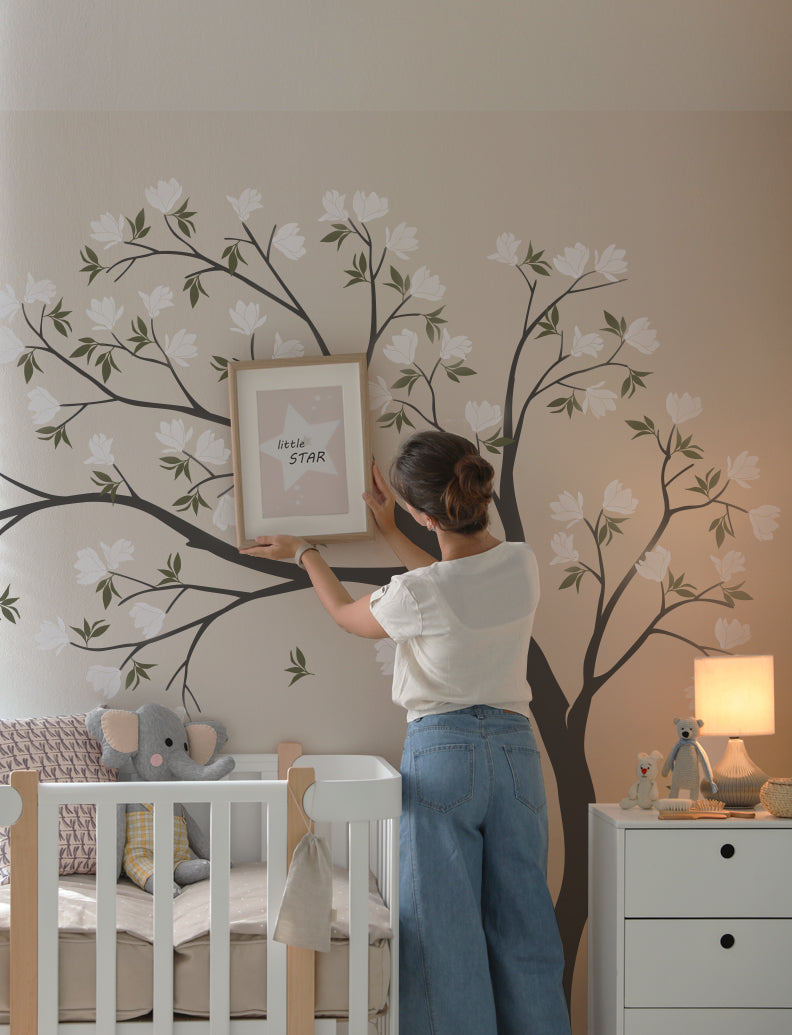 The Flowers Tree Removable Wall Decal, Wall Sticker, Kids Room Decal, Baby Nursery Wall Decal, Wall Decor | pinknbluebaby.com