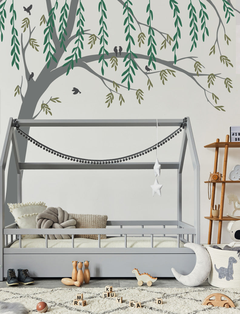 Willow Tree Wall Decal, Wall Sticker, Baby Nursery Decal, Kids Room Wall Decal, Tree Decal | pinknbluebaby.com