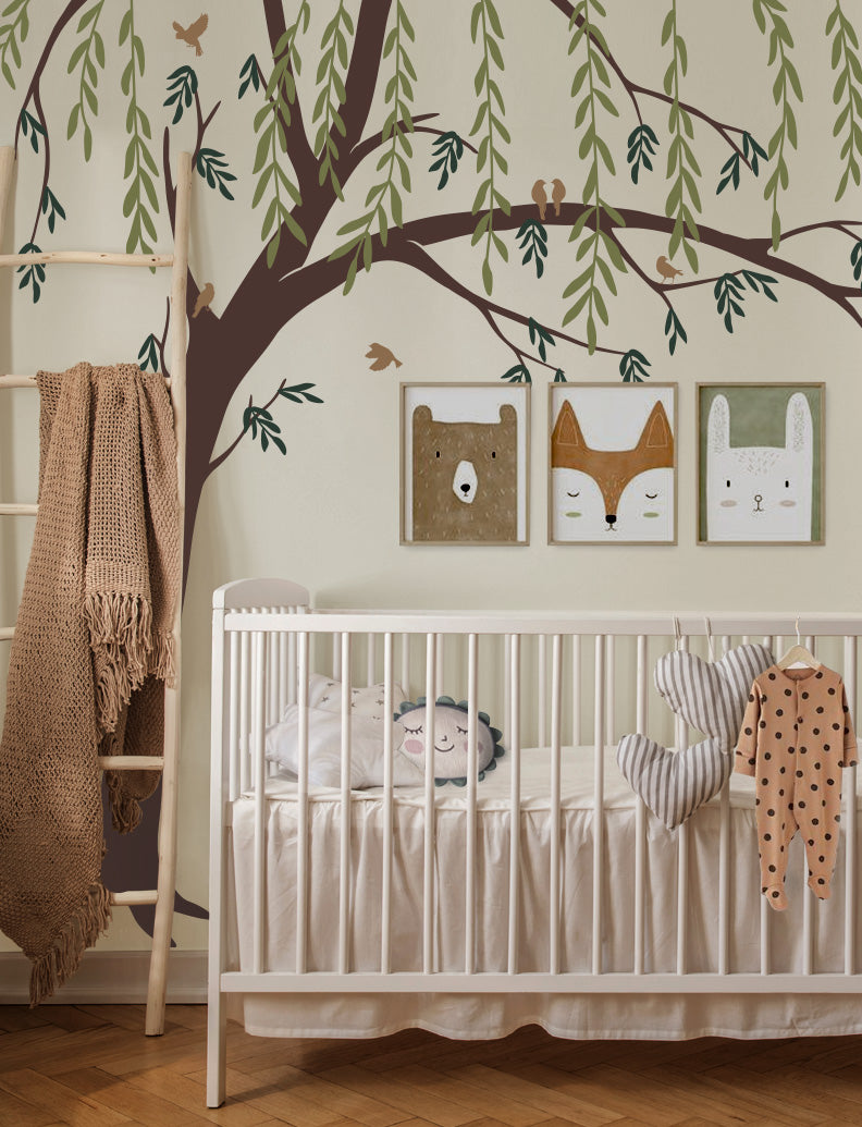 Willow Tree Wall Decal, Wall Sticker, Baby Nursery Decal, Kids Room Wall Decal, Tree Decal | pinknbluebaby.com