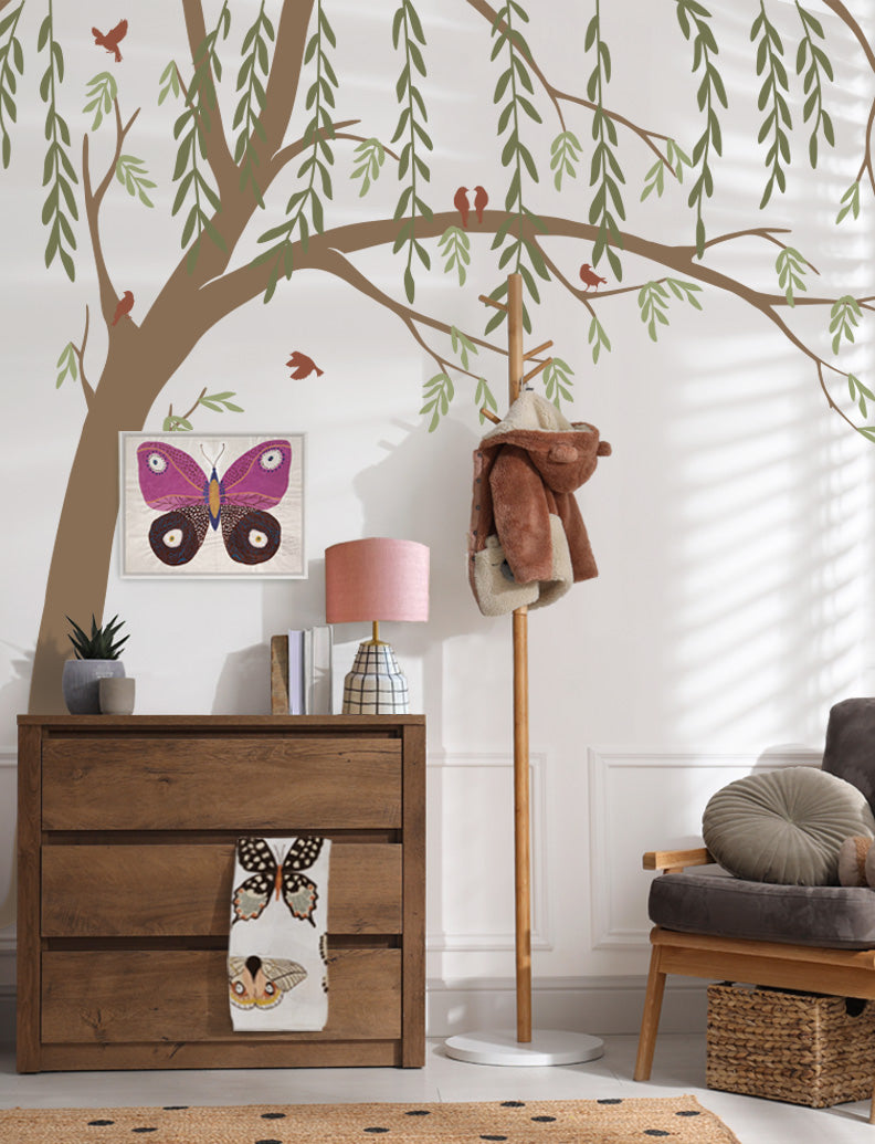 Willow Tree Wall Decal, Wall Sticker, Baby Nursery Decal, Kids Room Wall Decal, Tree Decal | pinknbluebaby.com
