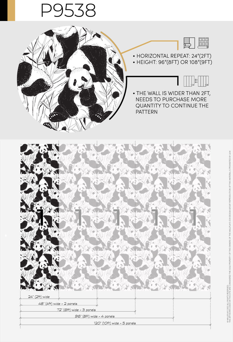 Pandas Removable Wallpaper