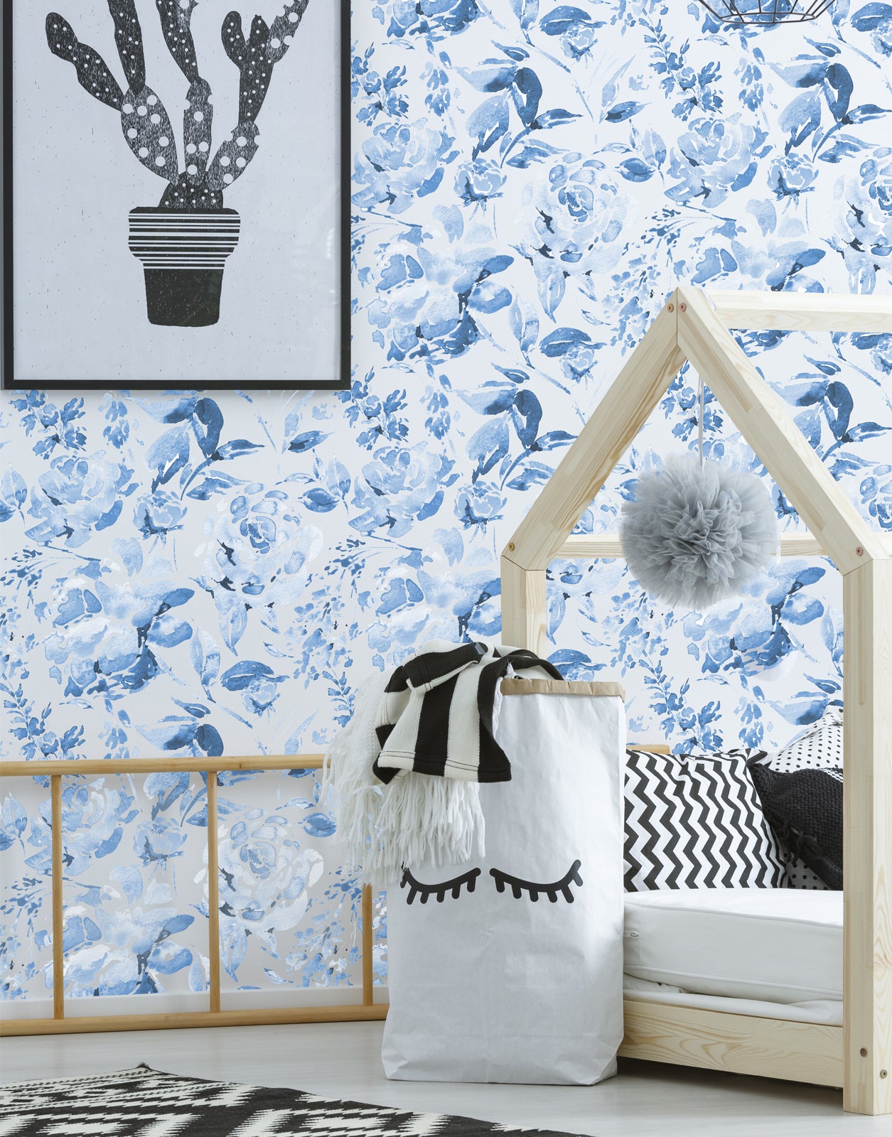 Watercolor Blue Rose Wallpaper