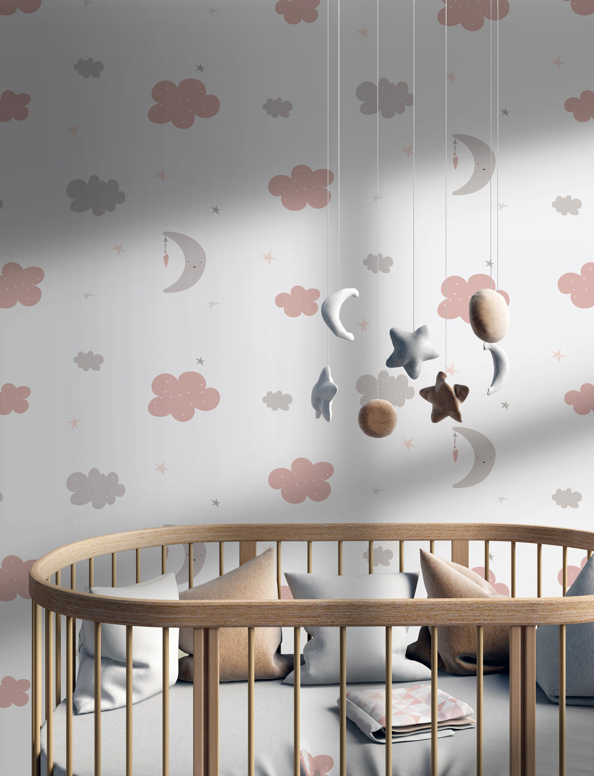 Crescent Star and Cloud Wallpaper