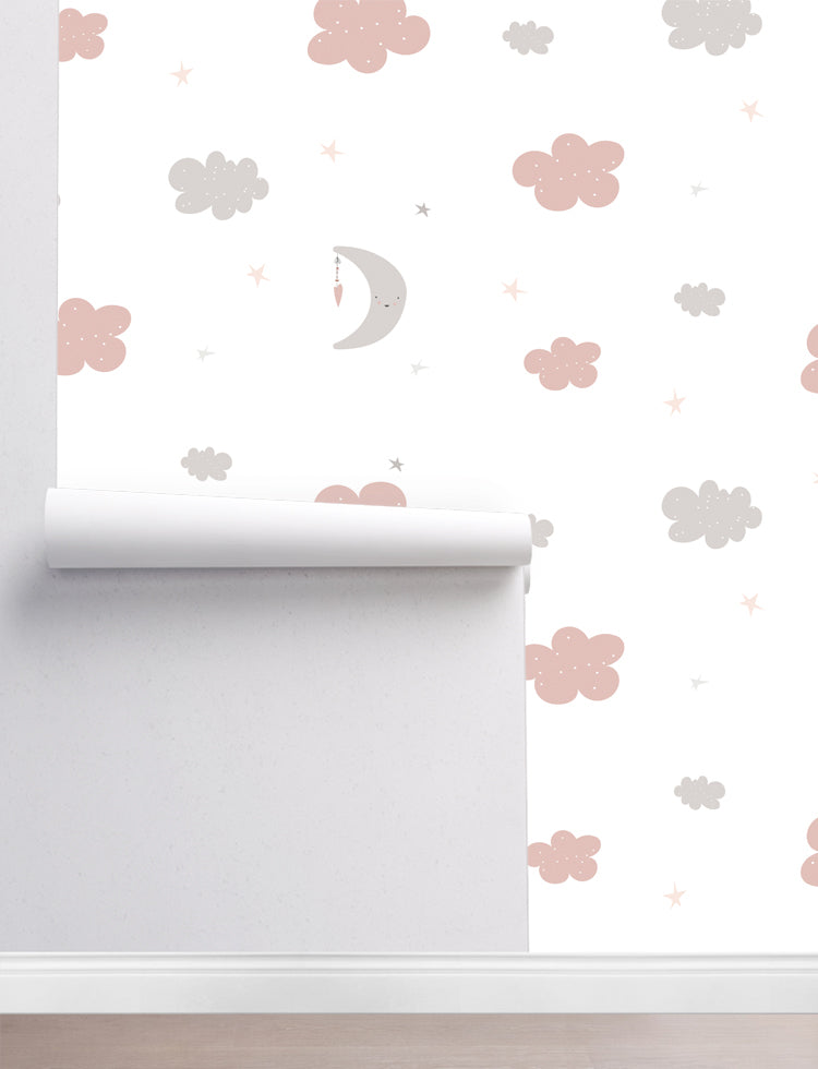 Crescent Star and Cloud Wallpaper