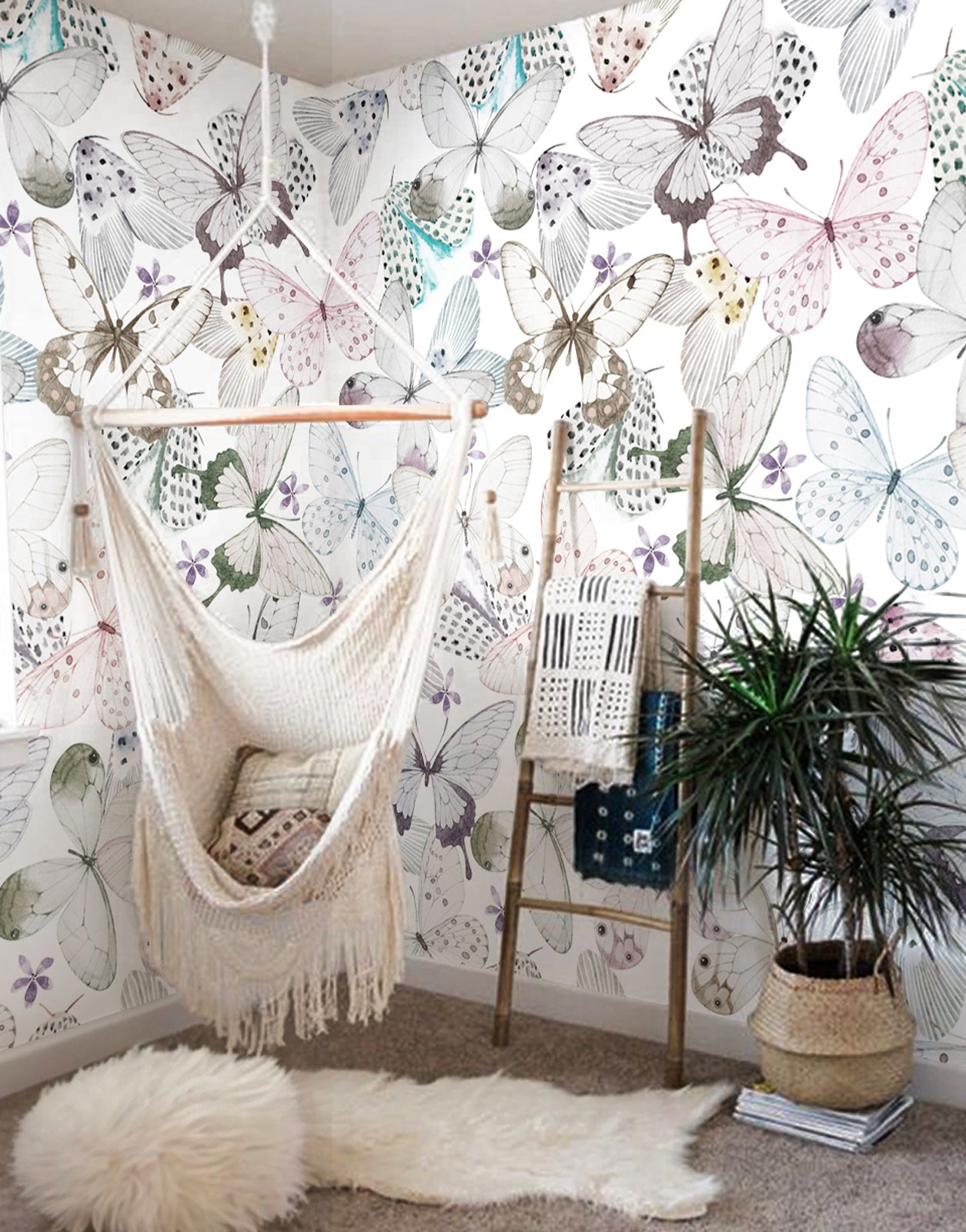 Watercolor Butterflies Wallpaper | Mural