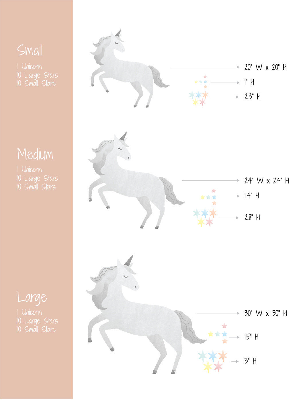 Watercolor Unicorn Wall Sticker, Peel and Stick, Repositionable, Wall Stickers, Wall Decals, Girl Nursery Decor, Girl's Room Wall Decor | pinknbluebaby.com