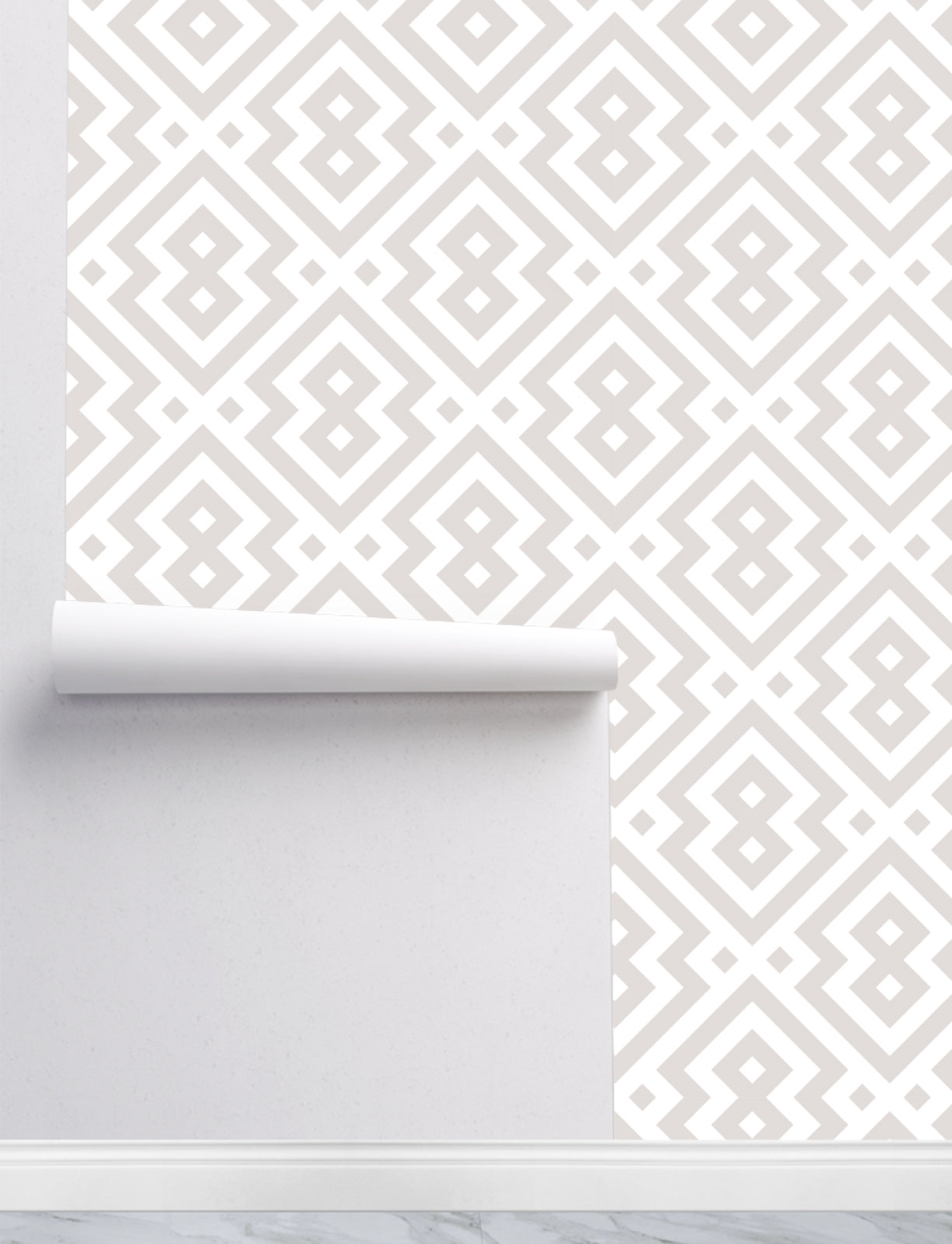 Greige Rhombus Wallpaper