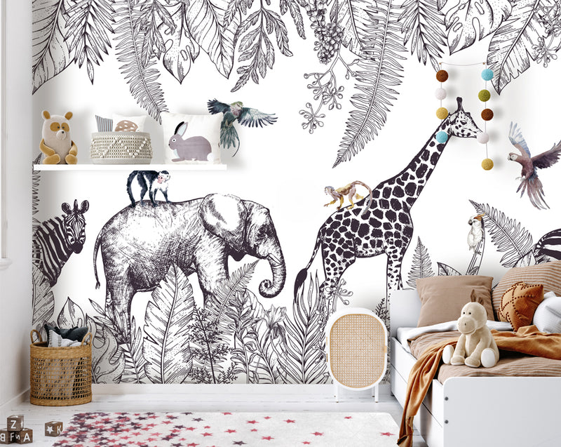 Safari Mural | Rich Fabric Wallpaper Mural