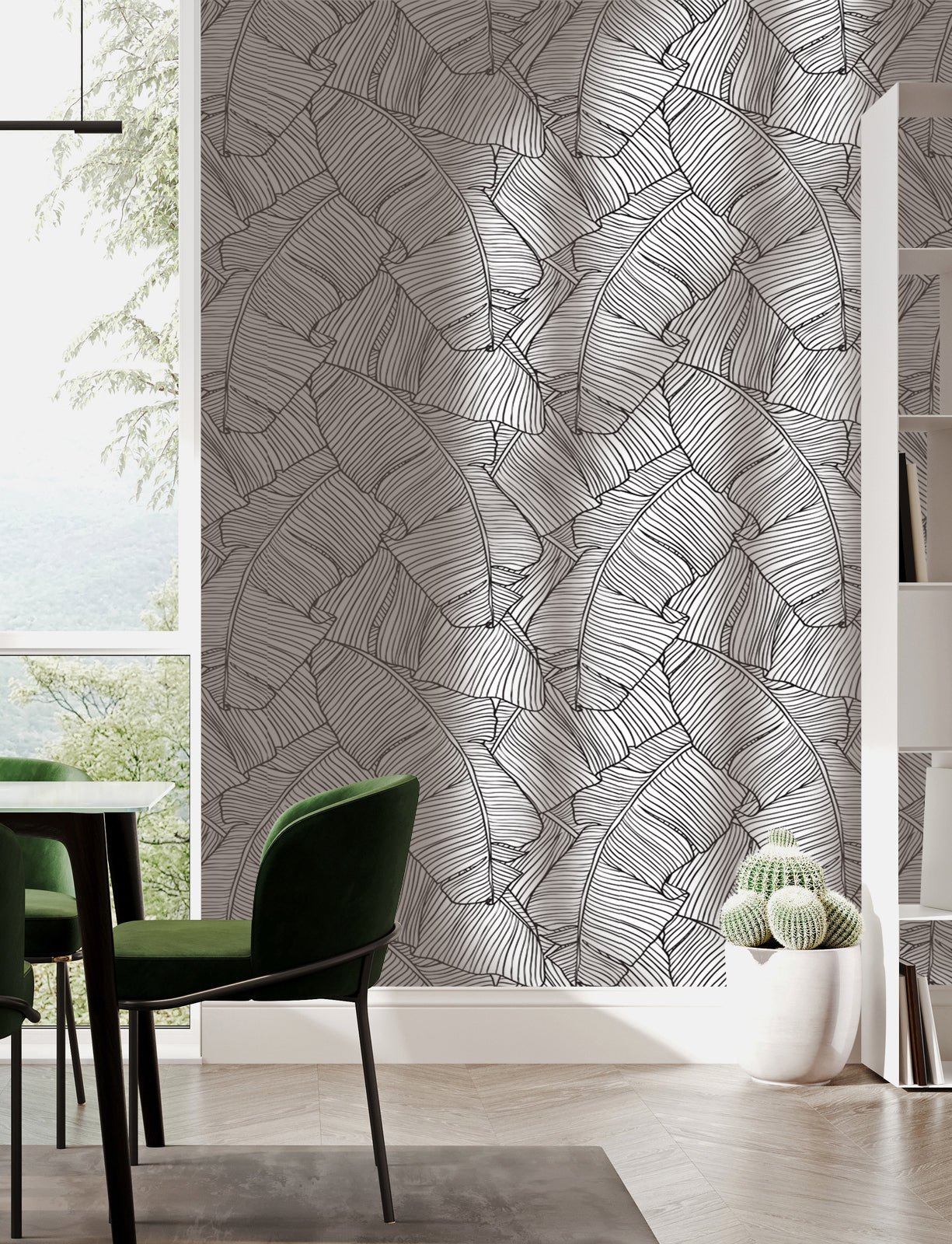 Banana Leaf Black Wallpaper