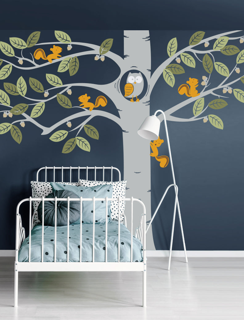 Giant Tree With Small Animals Wall Decal
