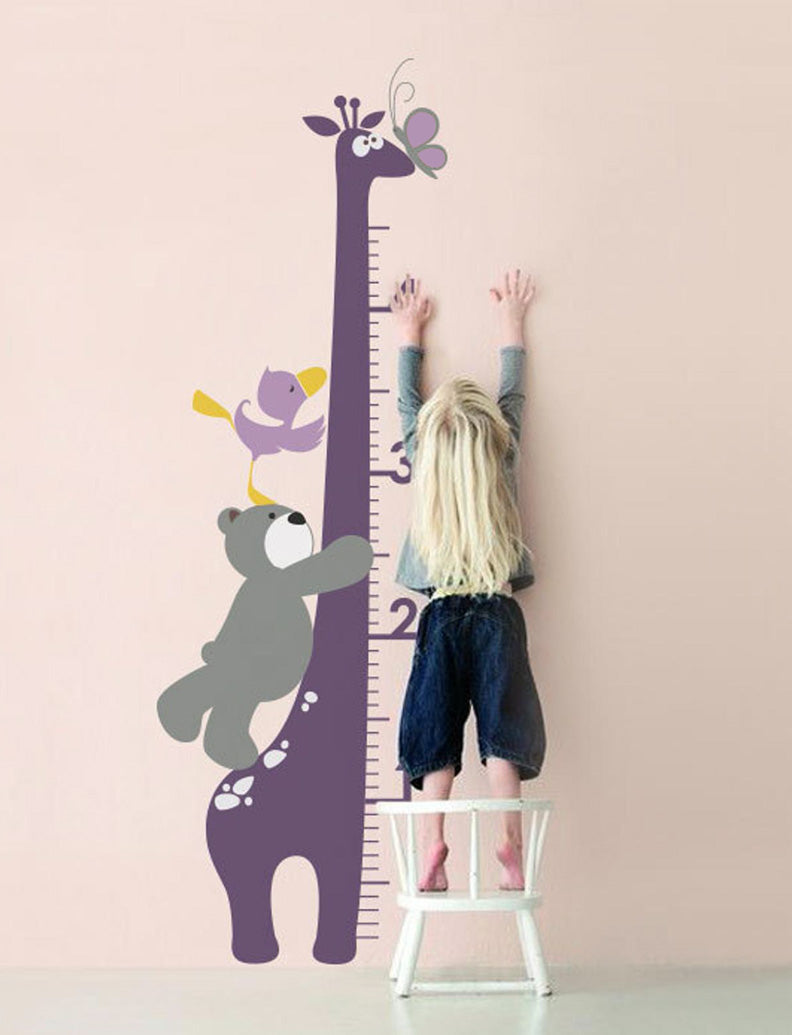 Giraffe Growth Chart Kids Wall Decals
