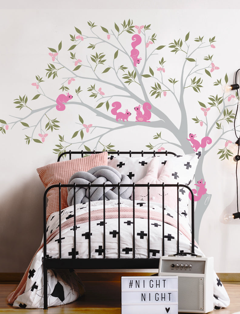 Squirrels Tree Wall Decal