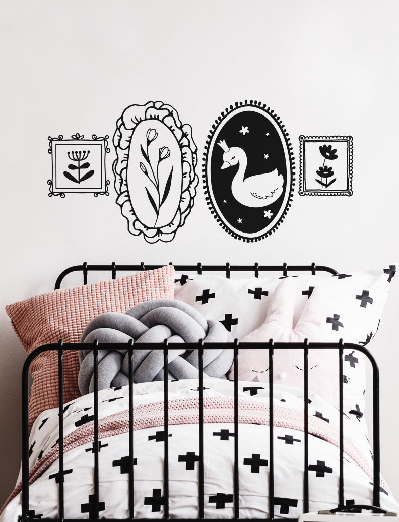 Princess Swan Frames Kids Wall Decals