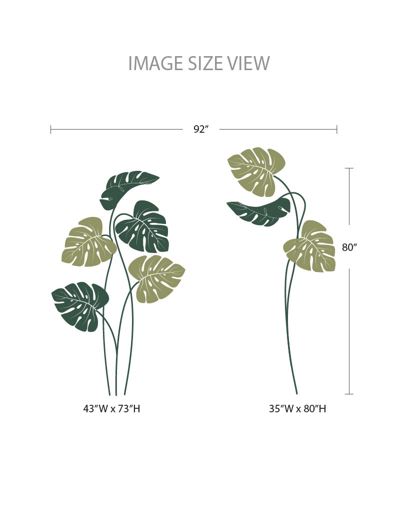 Tropical Leaves Size - Kids Wall Decals