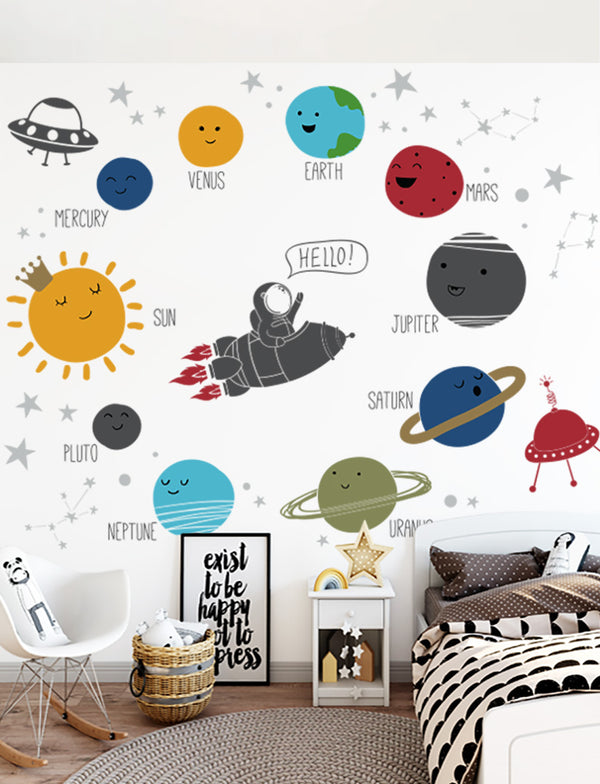 Space Solar System Kids Wall Decals