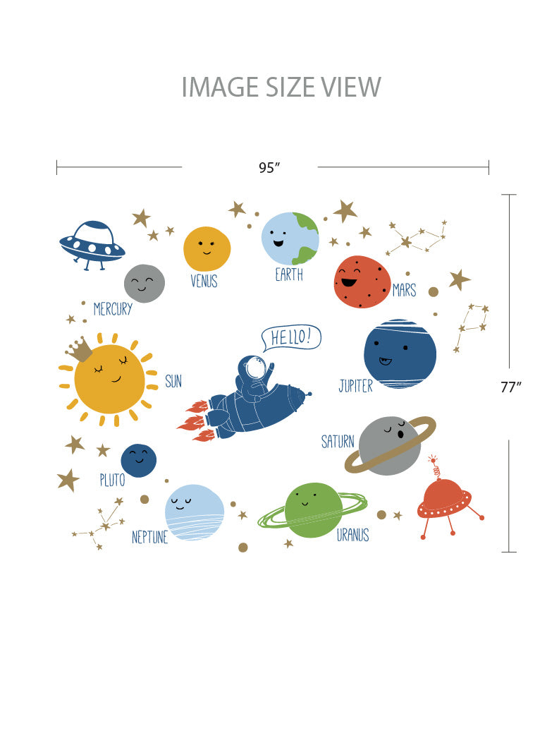 Space Solar System - Size - Kids Wall Decals