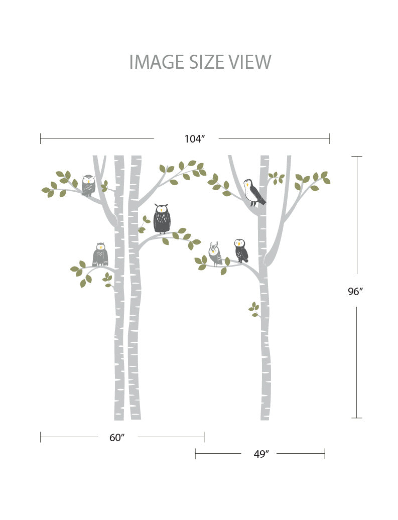 Owls Tree - Size - Kids Wall Decals