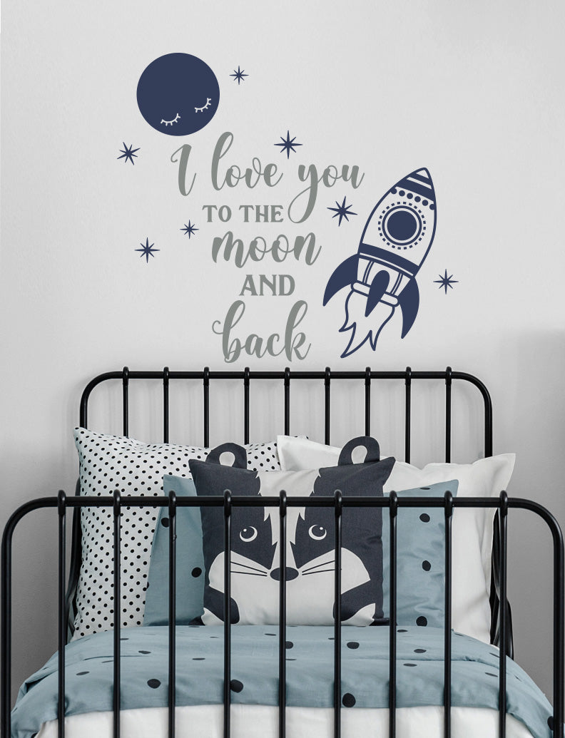 I Love You To The Moon And Back II Kids Wall Decals