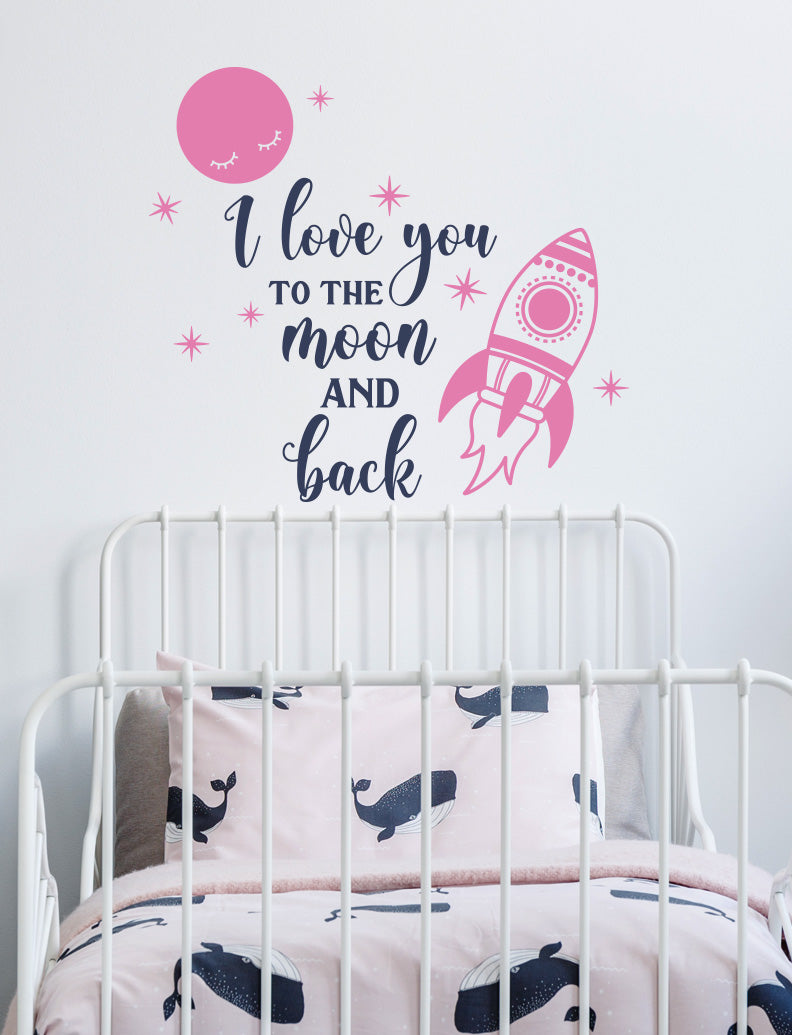  I Love You To The Moon And Back II Kids Wall Decals