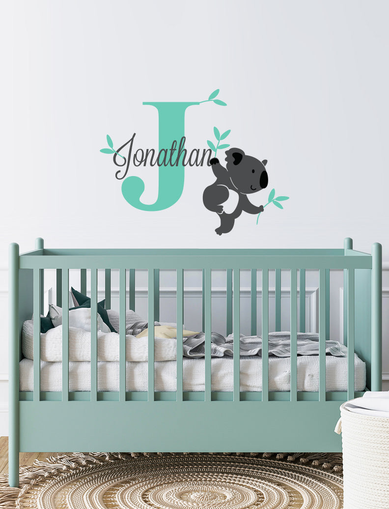 Koala & Custom Name Kids Wall Decals