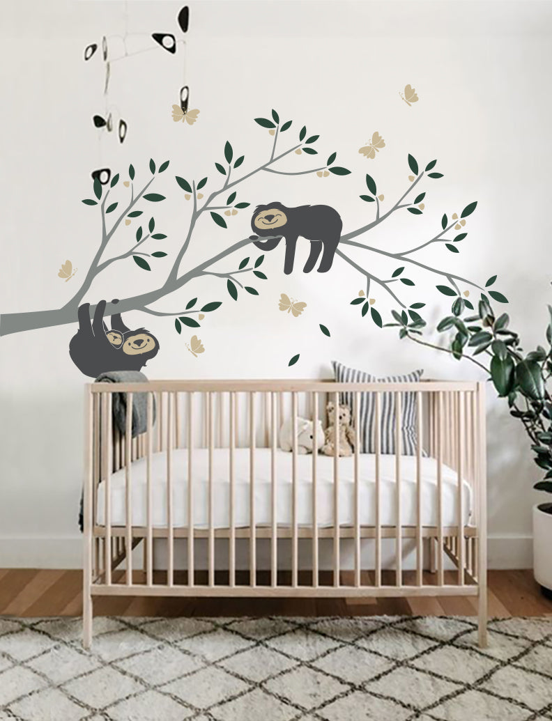 Sloths On The Tree Wall Decal