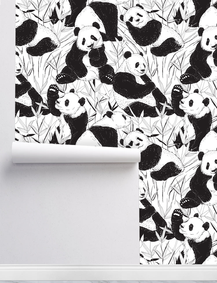 Pandas removable wallpaper | PBB