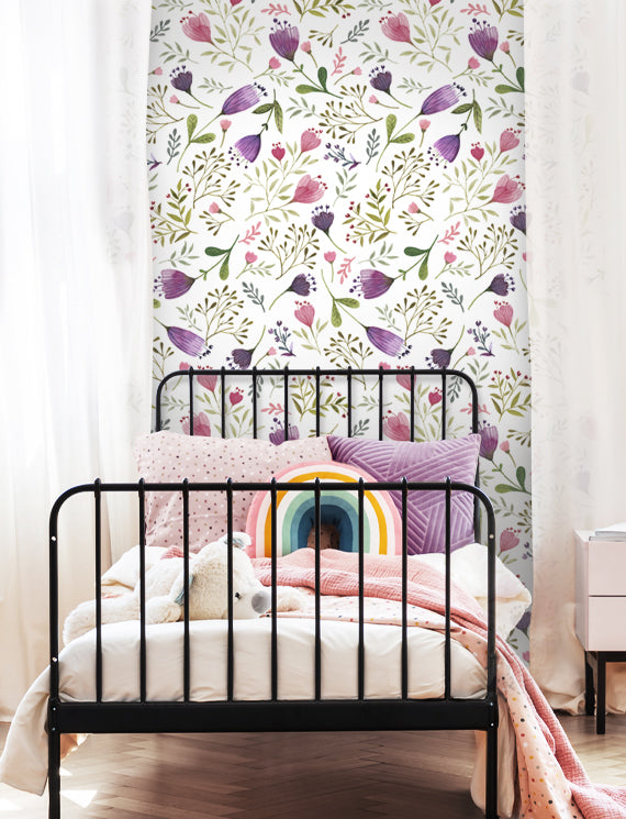 Watercolor Cute Flowers Wallpaper