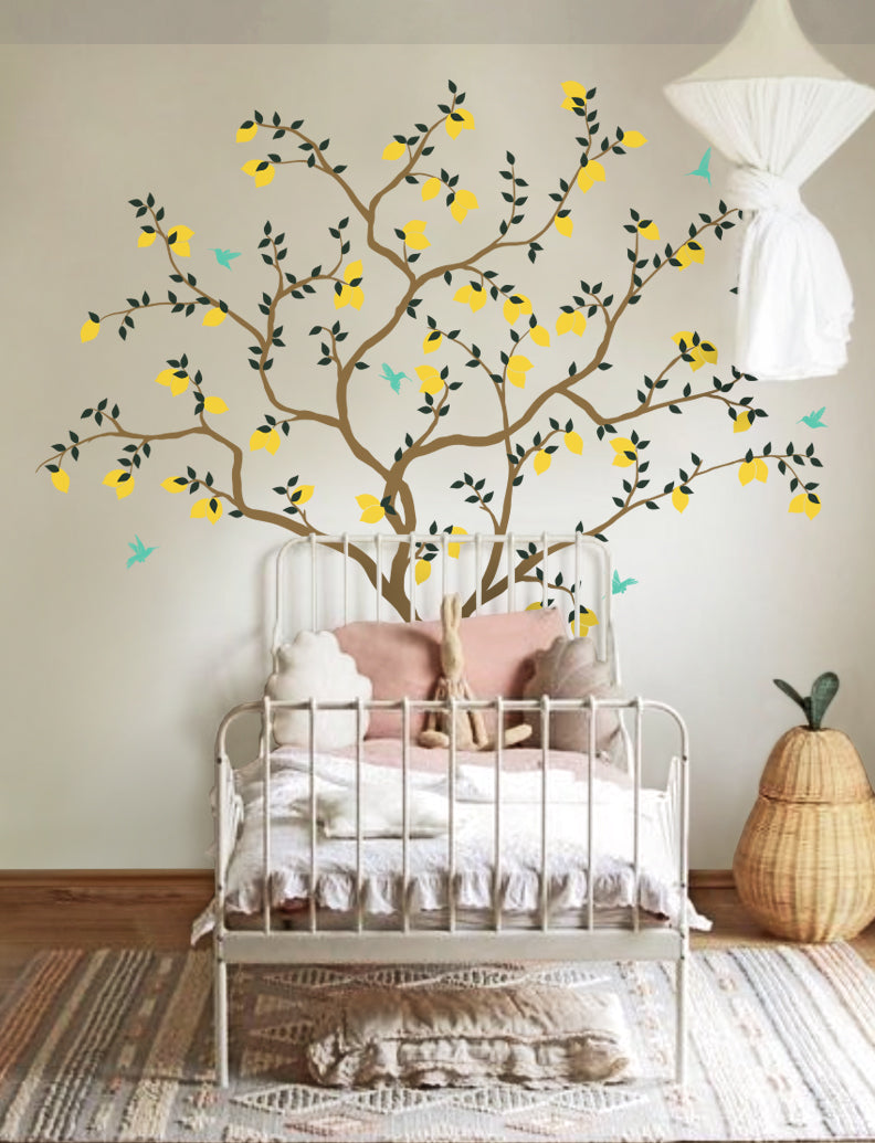 Lemon Tree II Wall Decal - Wall Decor For Baby Nursery And Kids Room Wall Decor Gift Mom | pinknbluebaby.com