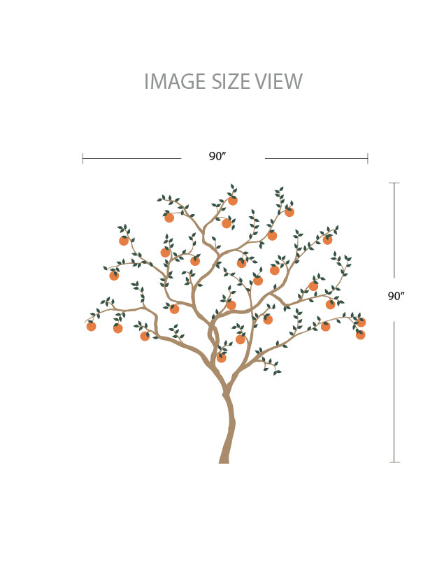 Orange Tree Branch Wall Decal