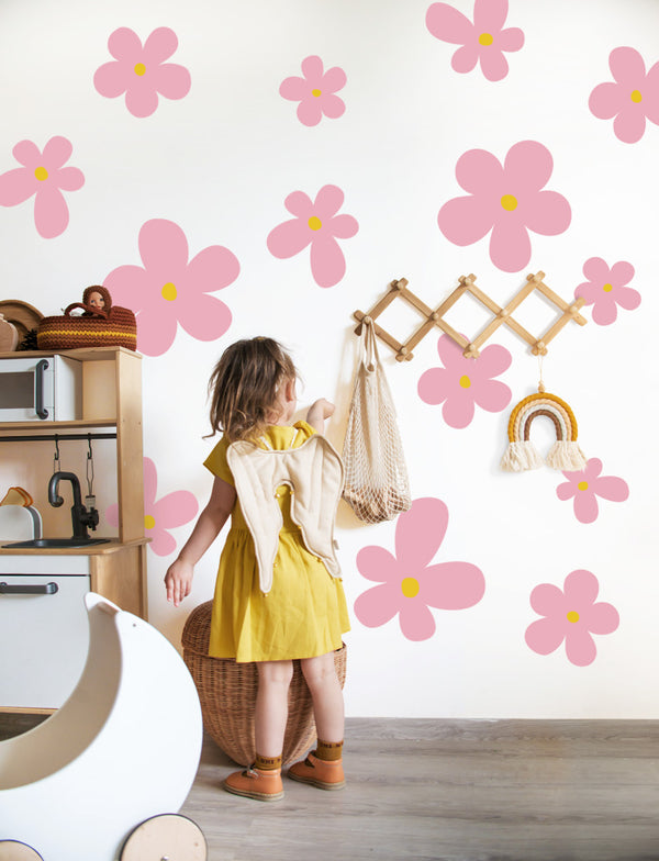 Daisy Flowers Wall Decal, Flower Wall Stickers, Baby Nursery Wall Decal, Nursery Design, Kid's wall Decals | pinknbluebaby.com