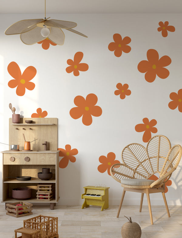 Daisy Flowers Wall Decal, Flower Wall Stickers, Baby Nursery Wall Decal, Nursery Design, Kid's wall Decals | pinknbluebaby.com