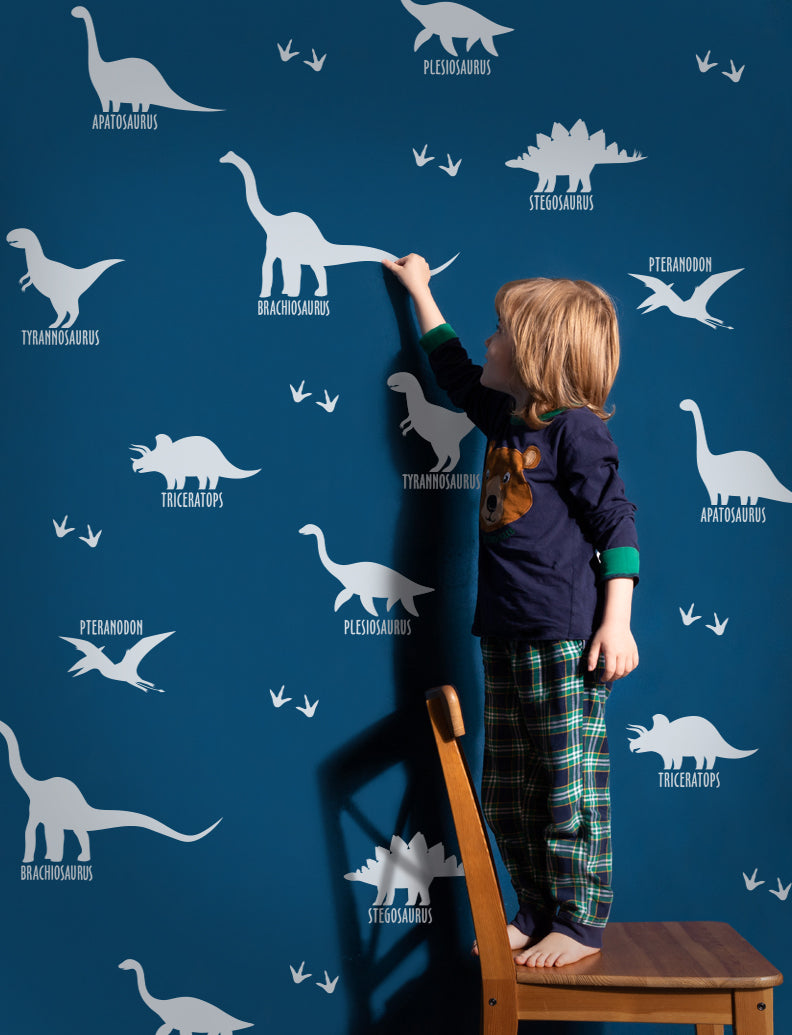 Dinosaur Wall Decal, Wall Decor, Wall Decal, Girls Room Wall Decal, Baby Girls Nursery Wall Decal | pinknbluebaby.com