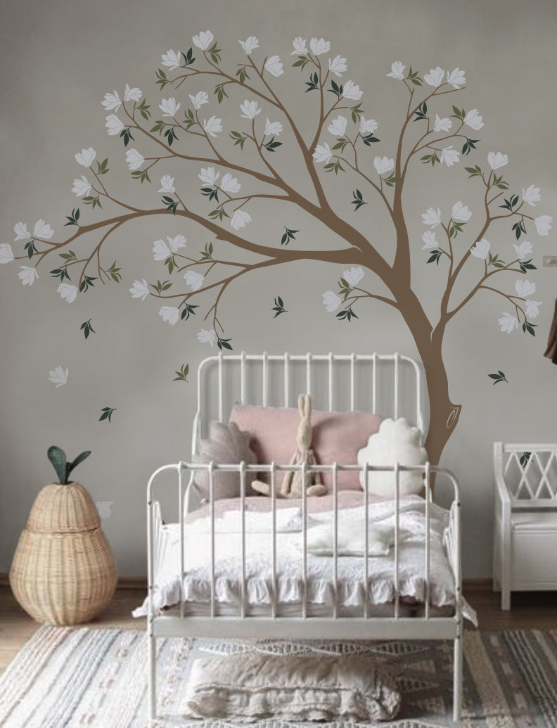 The Flowers Tree Removable Wall Decal, Wall Sticker, Kids Room Decal, Baby Nursery Wall Decal, Wall Decor | pinknbluebaby.com