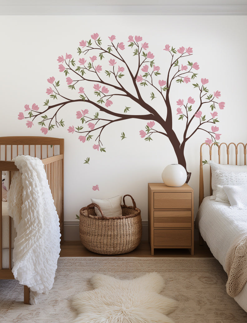 The Flowers Tree Removable Wall Decal, Wall Sticker, Kids Room Decal, Baby Nursery Wall Decal, Wall Decor | pinknbluebaby.com