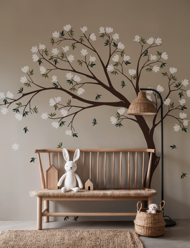 The Flowers Tree Removable Wall Decal, Wall Sticker, Kids Room Decal, Baby Nursery Wall Decal, Wall Decor | pinknbluebaby.com