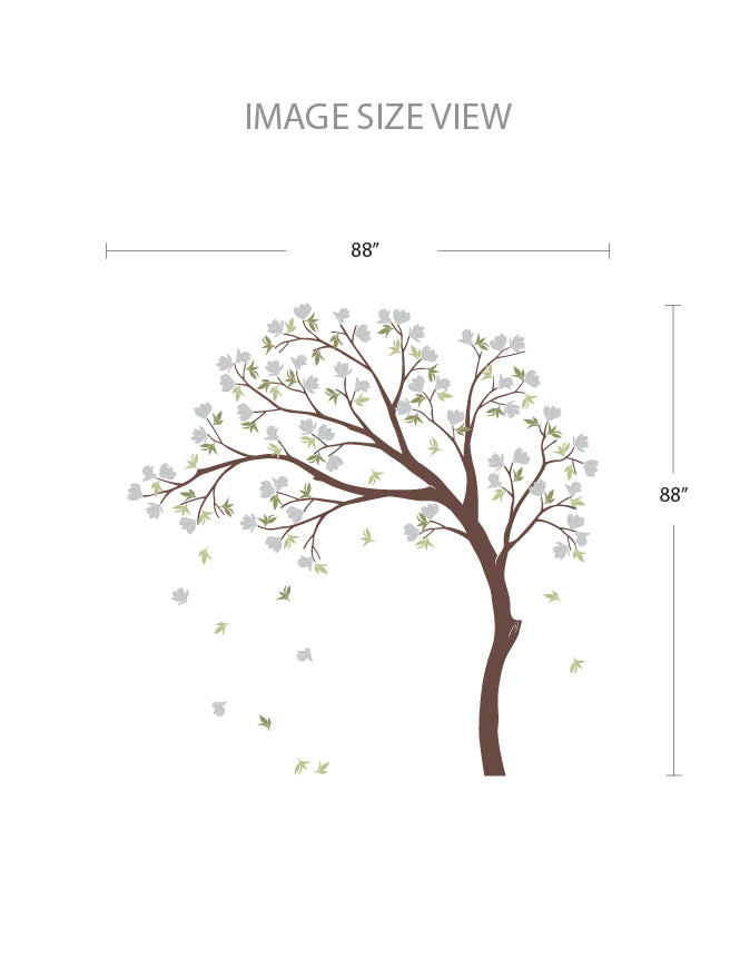 The Flowers Tree Removable Wall Decal, Wall Sticker, Kids Room Decal, Baby Nursery Wall Decal, Wall Decor | pinknbluebaby.com