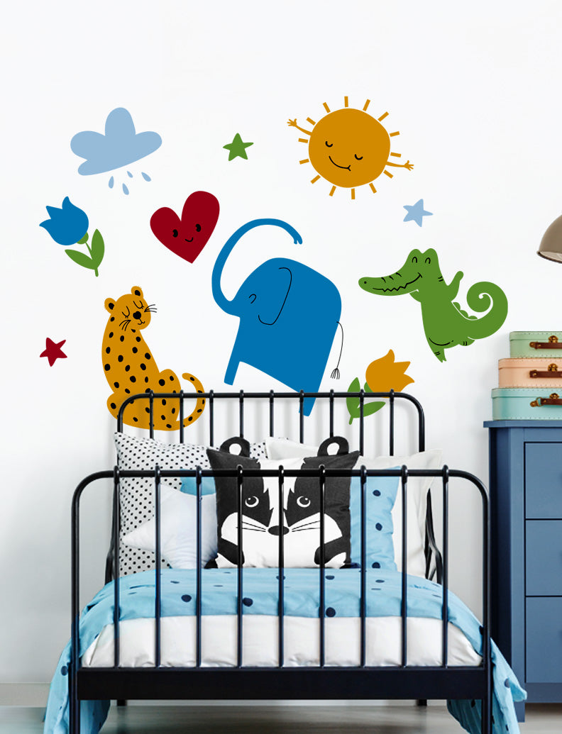 Colorful Wild Animals Wall Decal