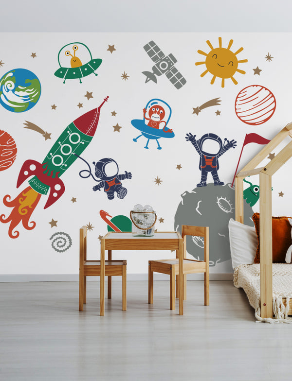 Outer Space Astronaut Wall Decal