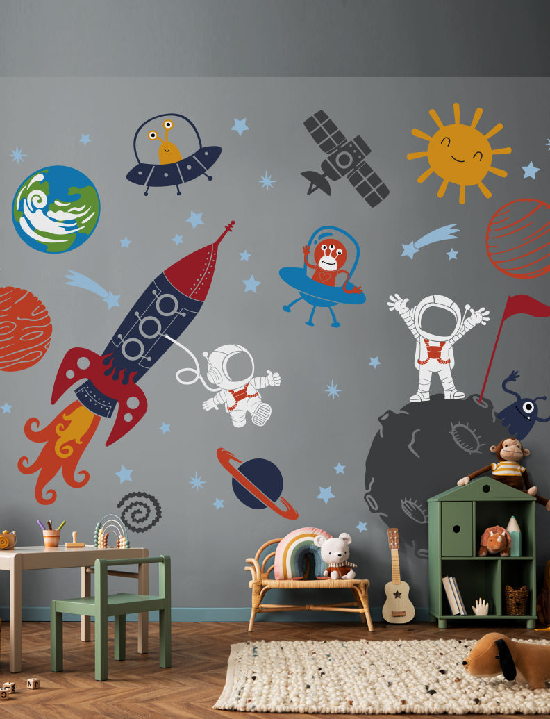 Outer Space Astronaut Wall Decal