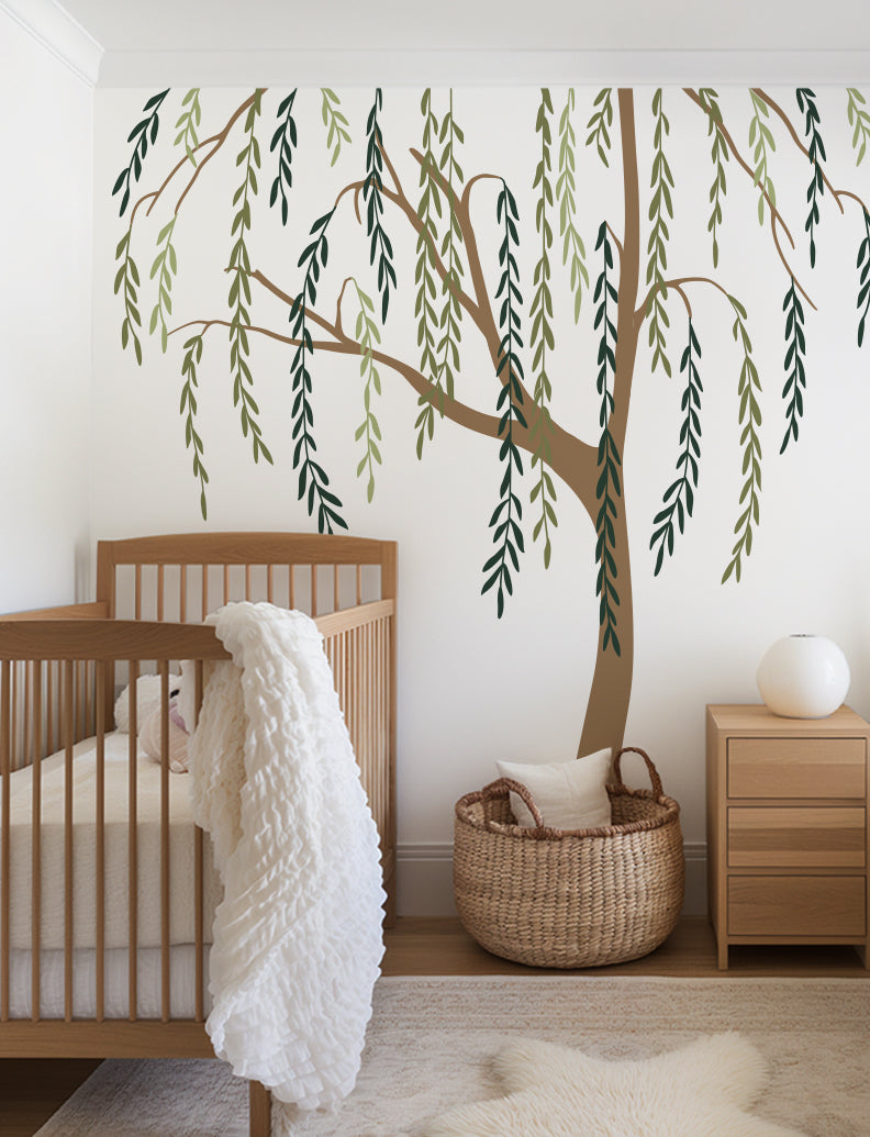 Weeping Willow Tree II Wall Decal, Wall Decor, Wall Sticker, Kids Wall Decals, Baby Nursery Wall Decals, Office And Home Wall Decor | pinknbluebaby.com