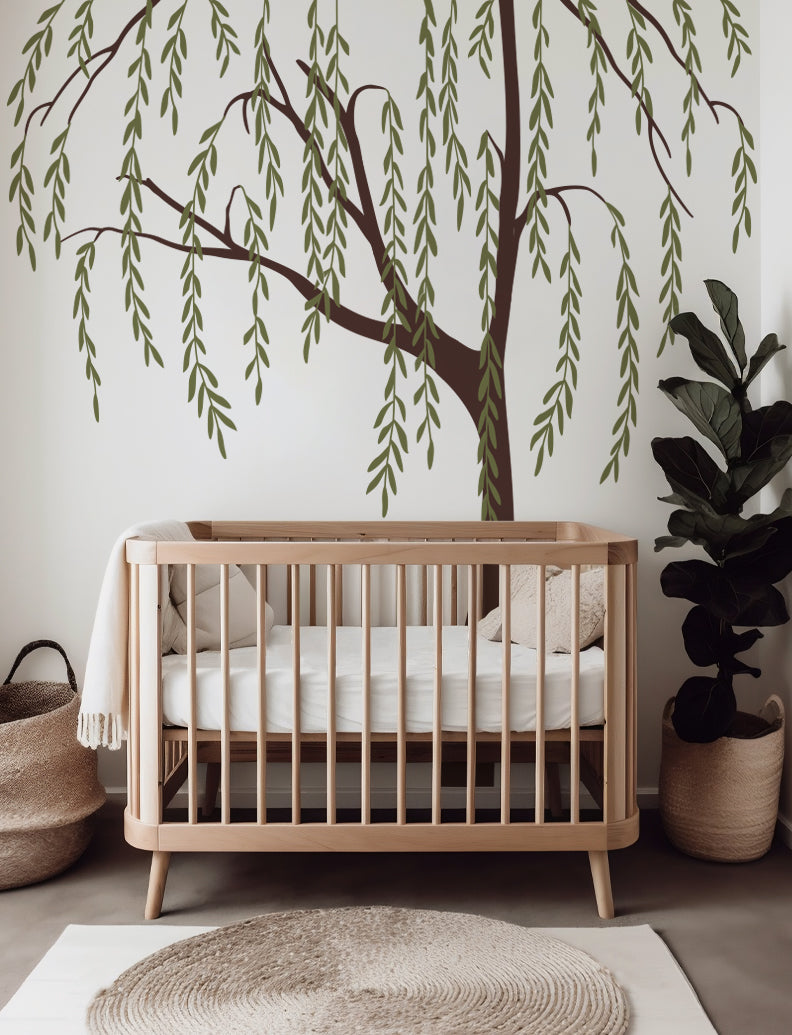 Weeping Willow Tree II Wall Decal, Wall Decor, Wall Sticker, Kids Wall Decals, Baby Nursery Wall Decals, Office And Home Wall Decor | pinknbluebaby.com