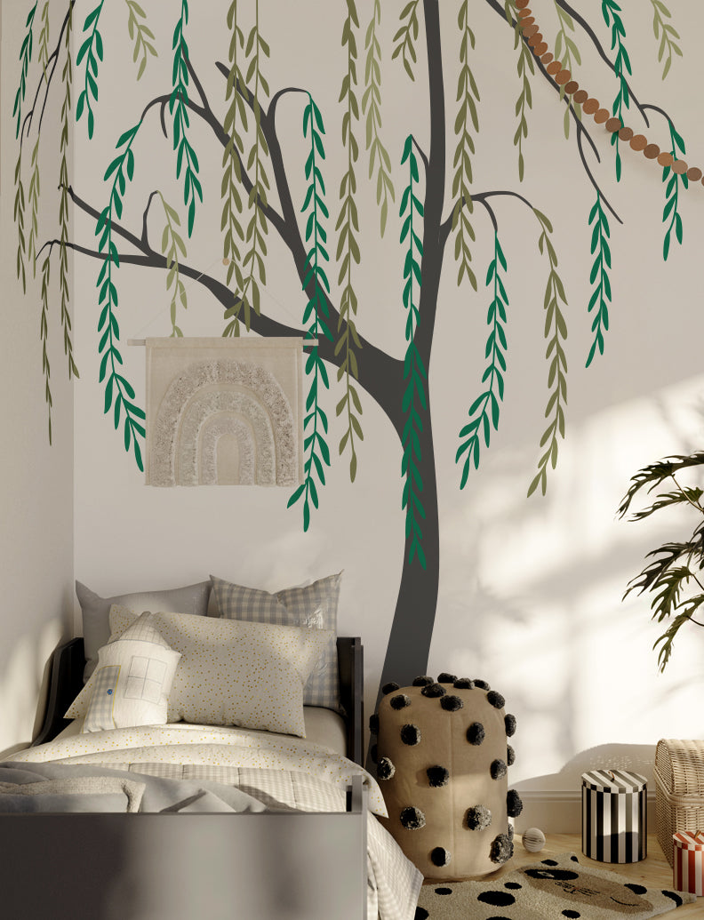 Weeping Willow Tree II Wall Decal, Wall Decor, Wall Sticker, Kids Wall Decals, Baby Nursery Wall Decals, Office And Home Wall Decor | pinknbluebaby.com