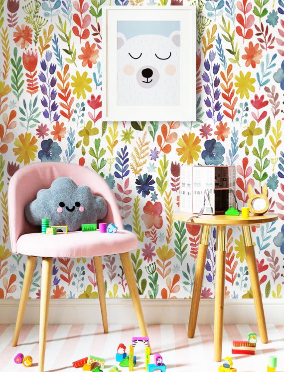 Bicolored Blooms Wallpaper