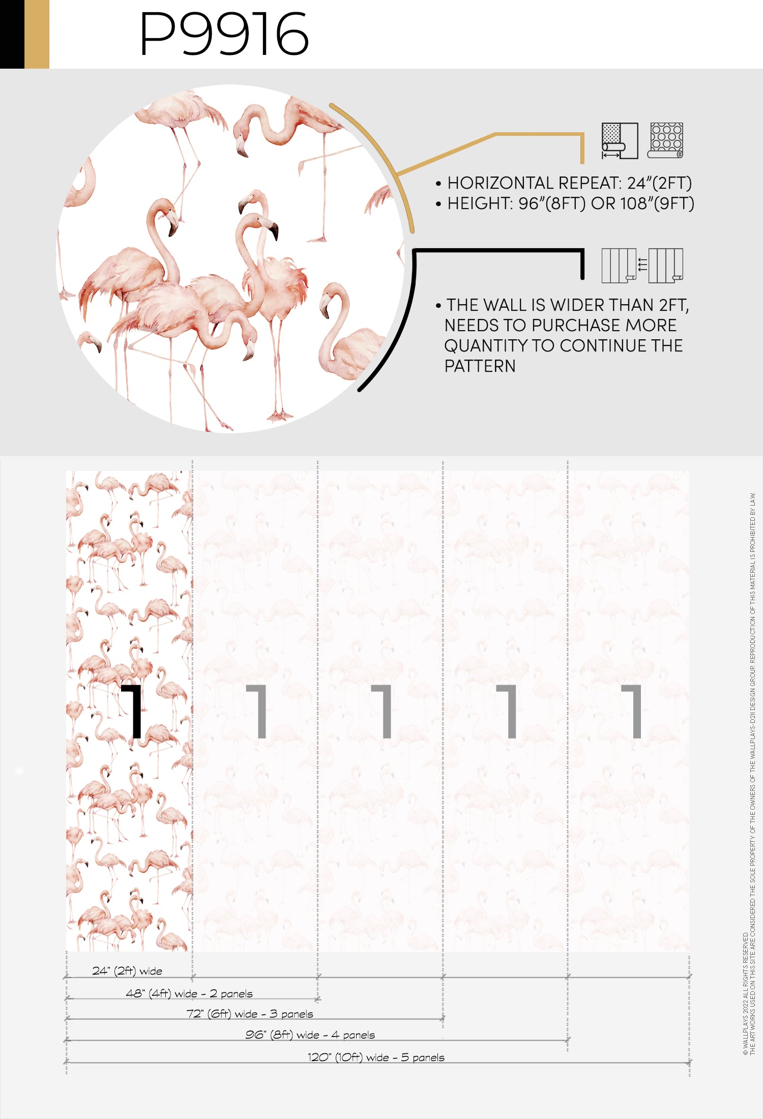 Flamingos Fabric Wallpaper