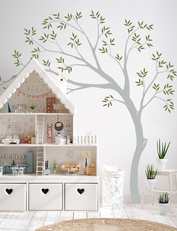 Simple Tree and Leaves Kids Wall Decals