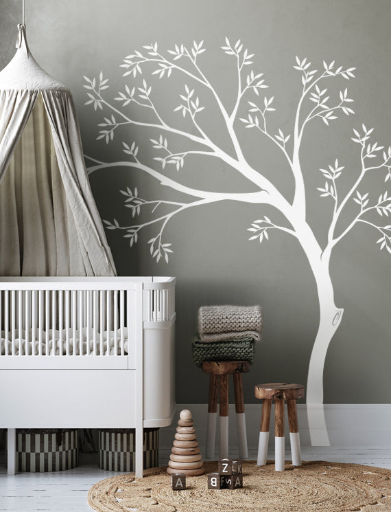 Simple Tree and Leaves Kids Wall Decals