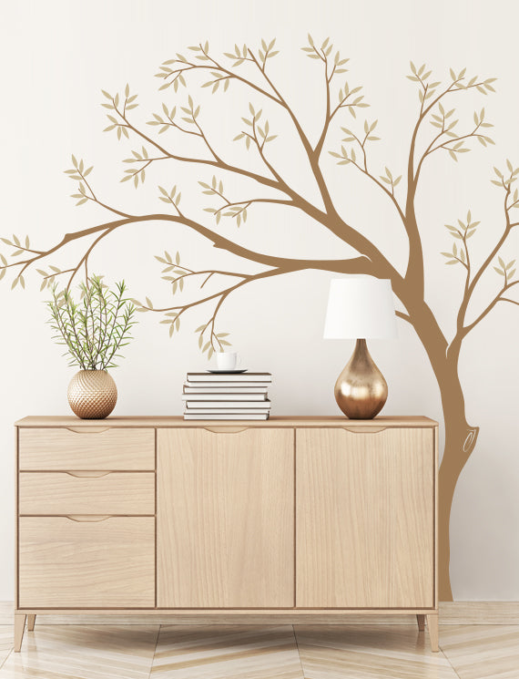 Simple Tree and Leaves Kids Wall Decals