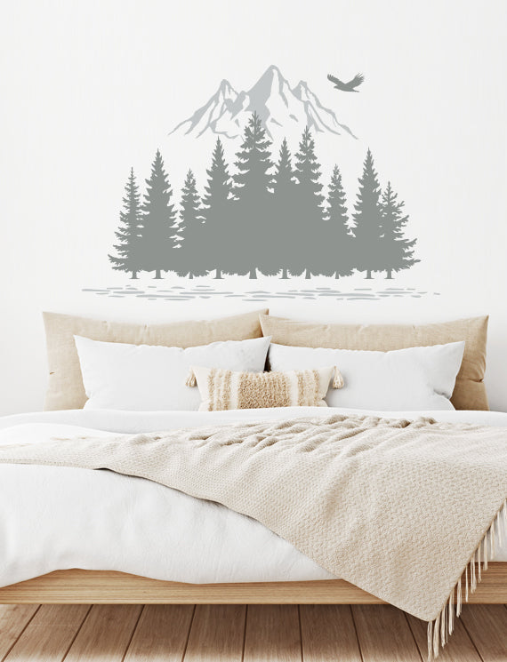 Pine Trees And Mountain Kids Wall Decals